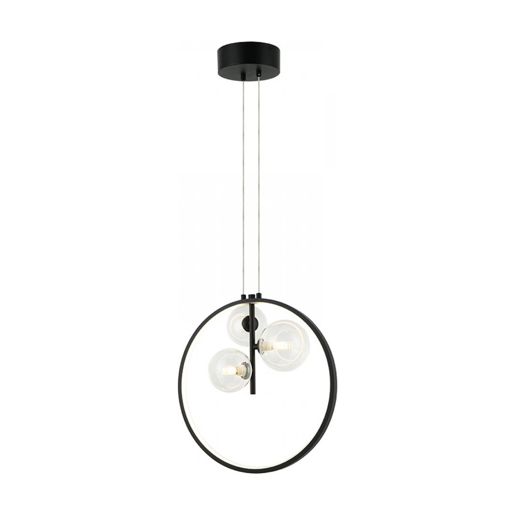 PENDANT LED LIGHT 16W +3 XG9 METAL-GLASS BLACK