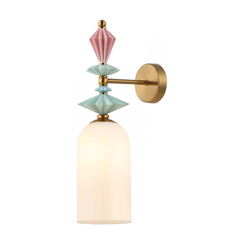 WALL LIGHT  1XE27 MAX 40W OPAL WHITE GLASS & CERAMICS 