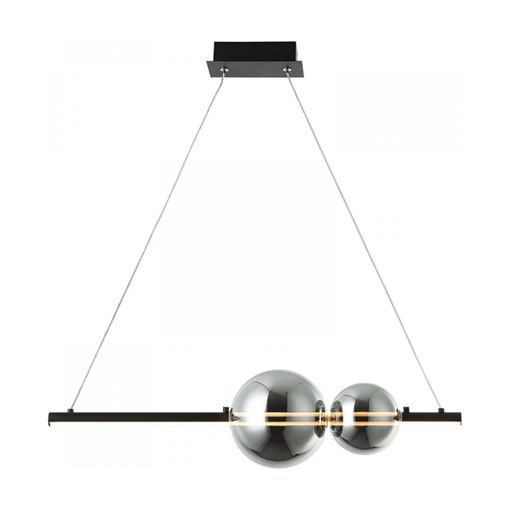 PENDANT LED LIGHT 11W 3000K ALUMINUM- SMOKE GLASS