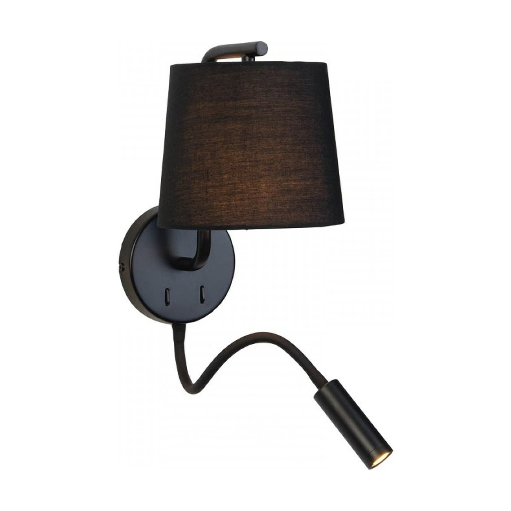 SCONCE LED 3W+E27 MAX 40W METAL BLACK