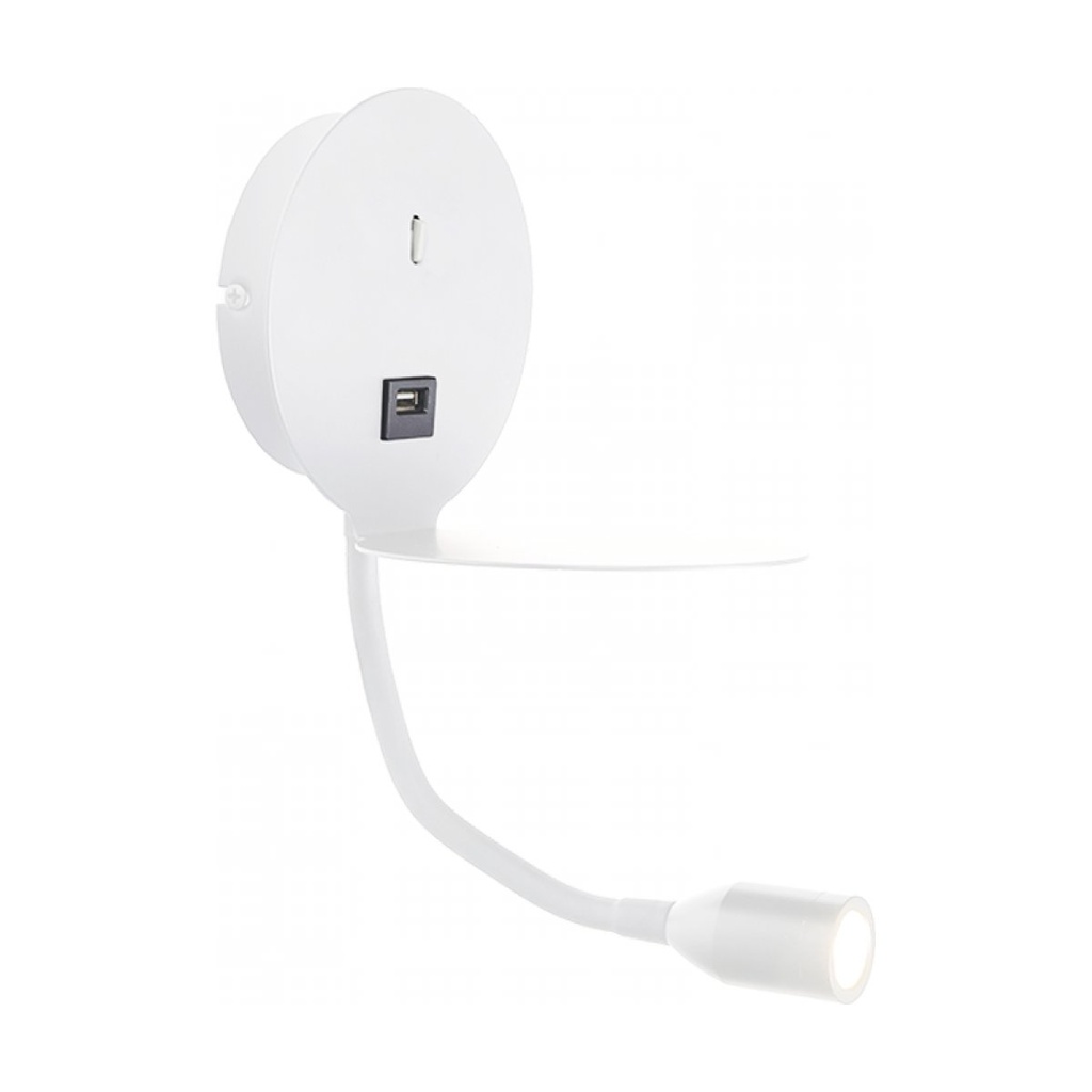SCONCE LED 3W METAL WHITE USB