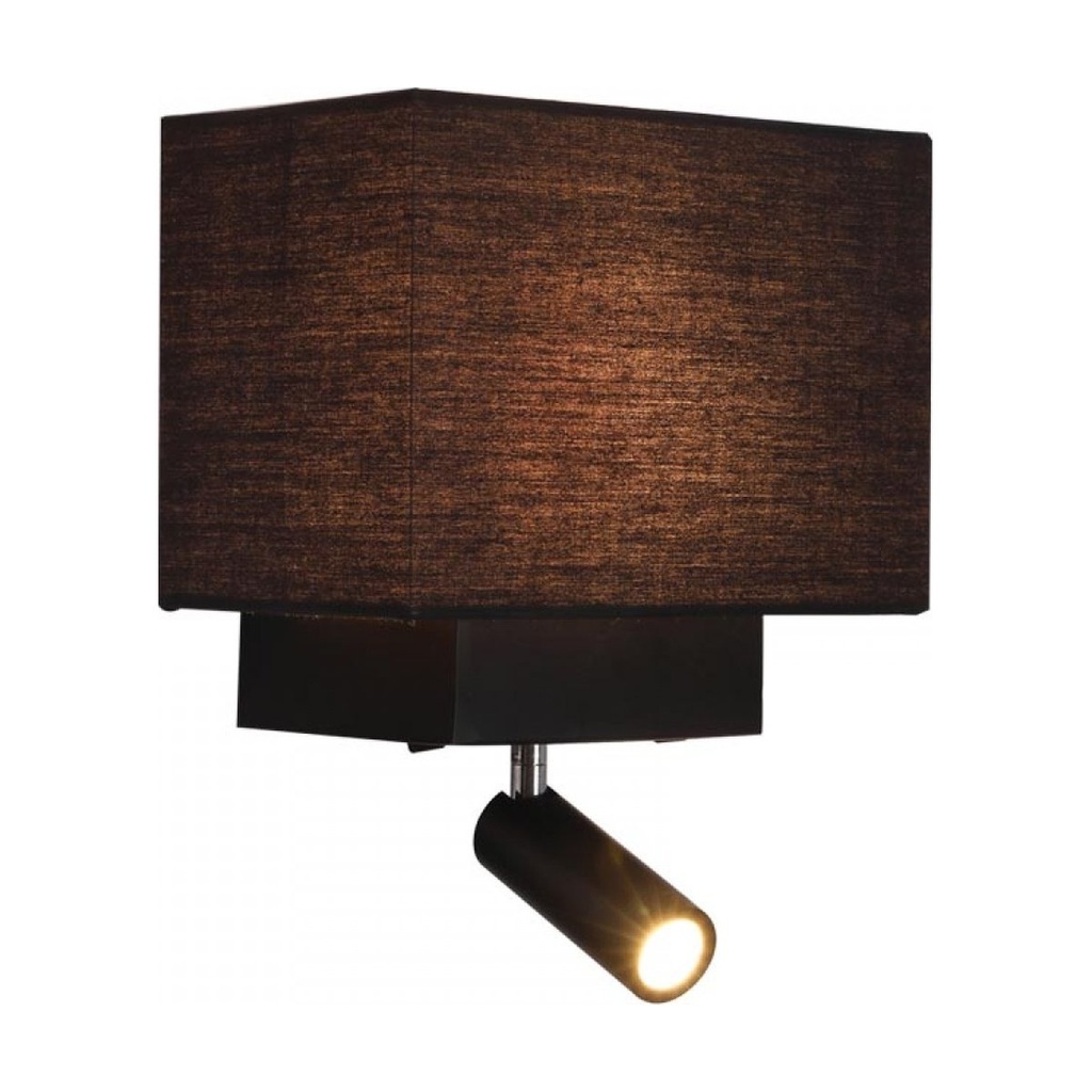 SCONCE LED 3W+E27 MAX 40W METAL BLACK