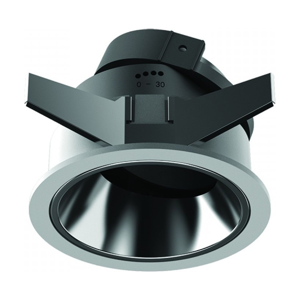 RECESSED SPOT LIGHT ADJUSTABLE SOURCE WHITE -BLACK CHROME REFLECTOR
