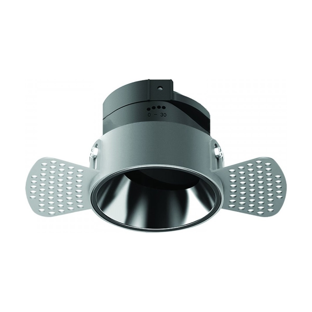 TRIMLESS SPOT LIGHT WHITE -BLACK CHROME REFLECTOR