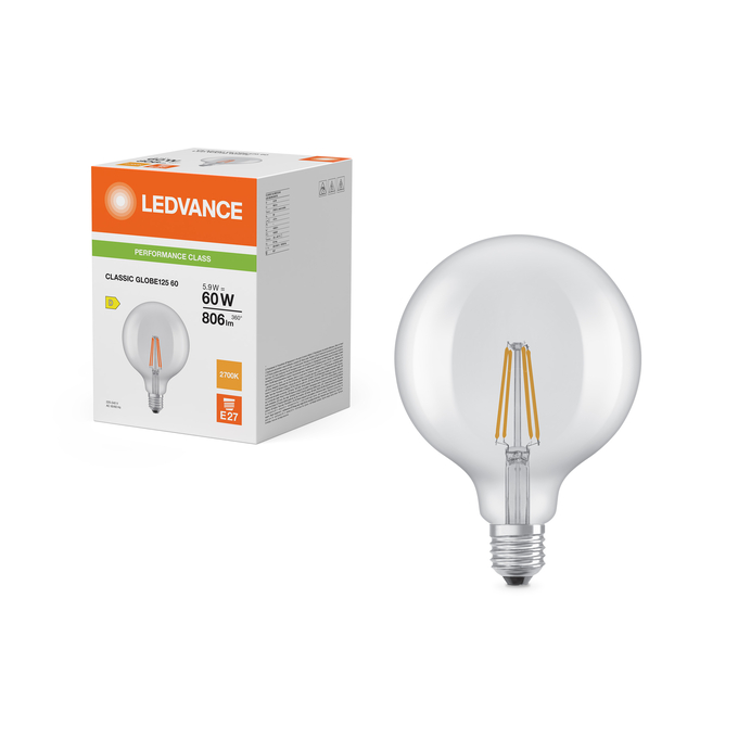 LED G12560 5.9W 827 FILCL E27 P  LEDV 