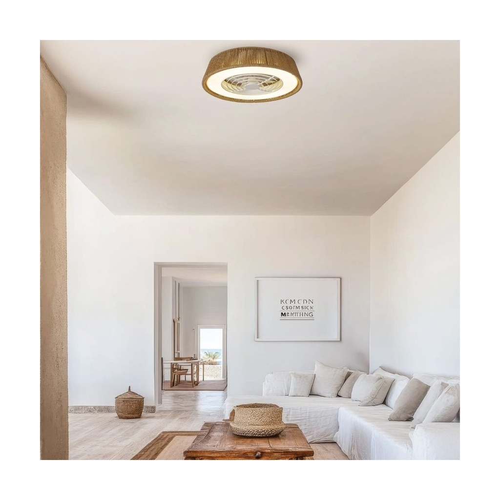 CEILING FAN, METAL-HEMP ROPE 33W LED