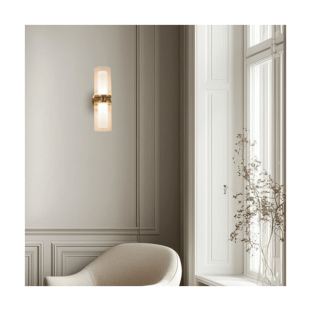 SCONCE LIGHT LED 12W 3000K METAL-GLASS GOLD 