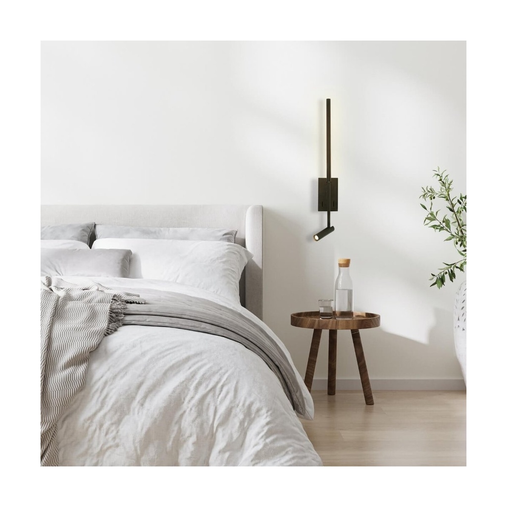 SCONCE LED LIGHT 2.5W+5W 3000K METAL-ALUMINIUM-ACRYLIC BLACK