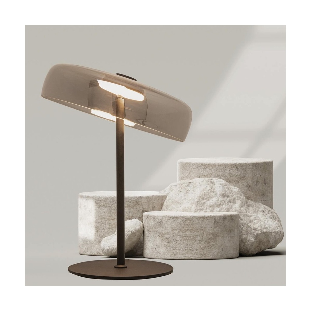 TABLE LED LIGHT 15W METAL-GLASS BLACK 