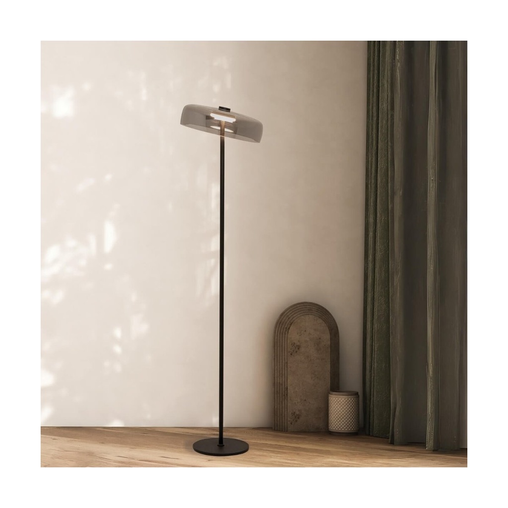 FLOOR LED LIGHT 15W 3000K METAL-GLASS BLACK 