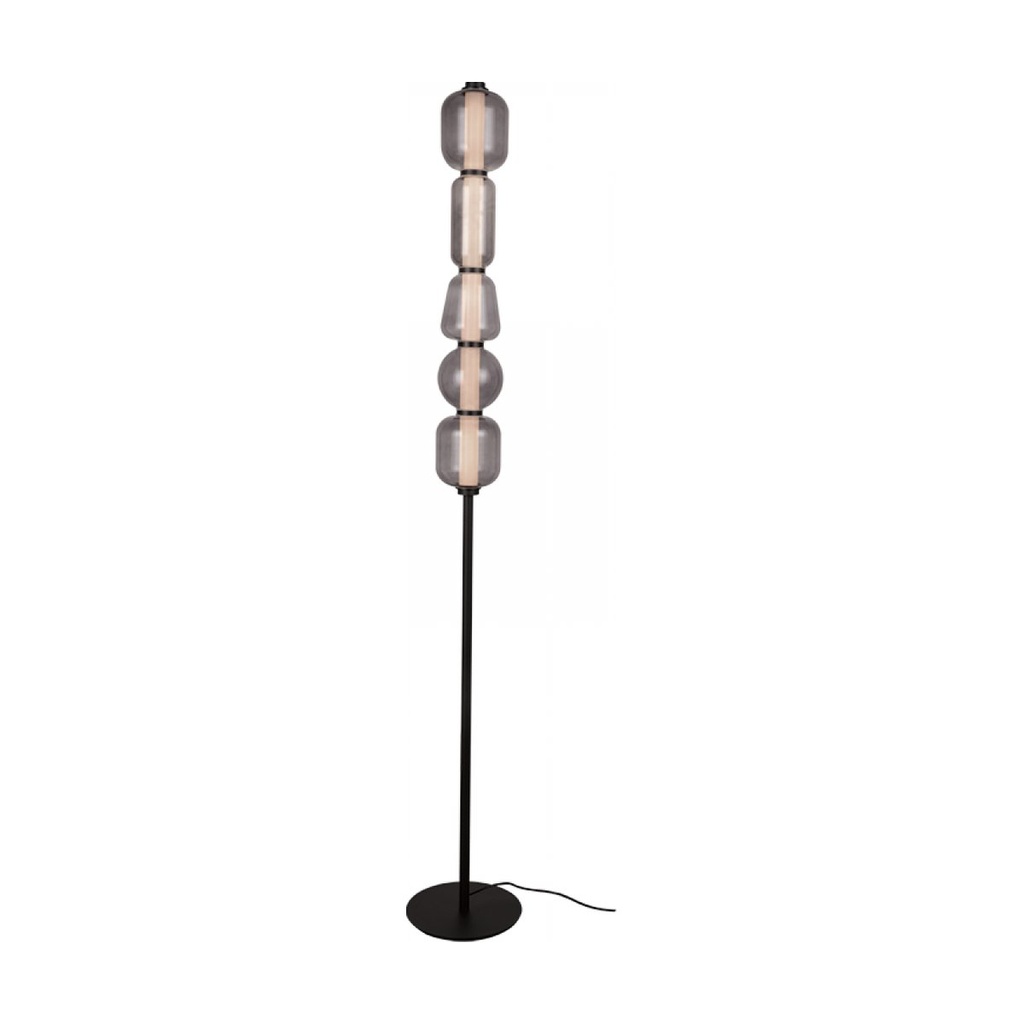 FLOOR LED LIGHT 17W 3000K METAL-GLASS, BLACK-SMOKED GREY