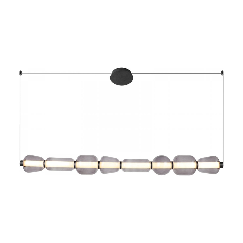 PENDANT LED LIGHT 37W 3000K METAL-GLASS, BLACK-SMOKED GREY