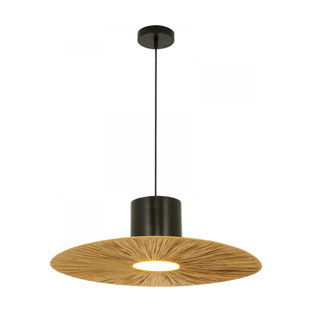 PENDANT LIGHT E27 MAX 11W METAL-PAPER,BLACK-NATURAL 