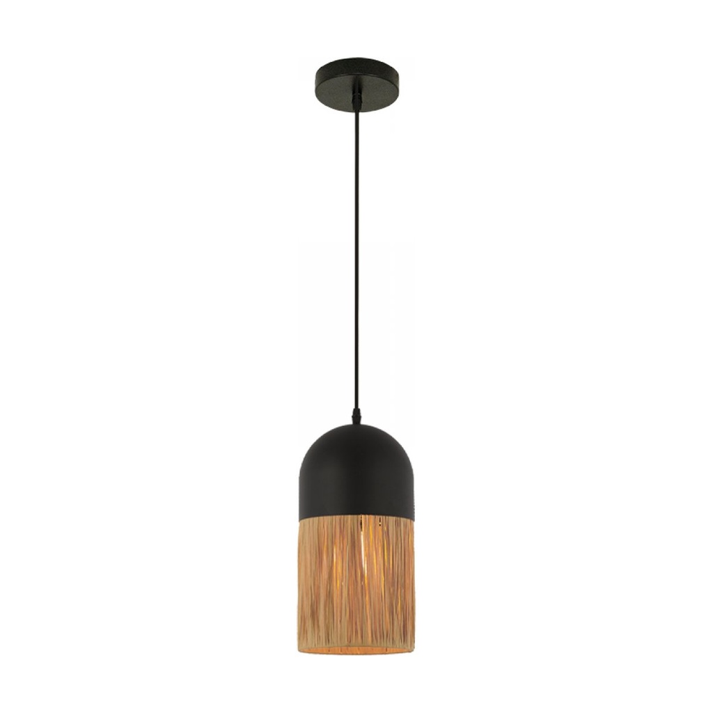 PENDANT LIGHT E27 MAX 11W METAL-PAPER,BLACK-NATURAL 