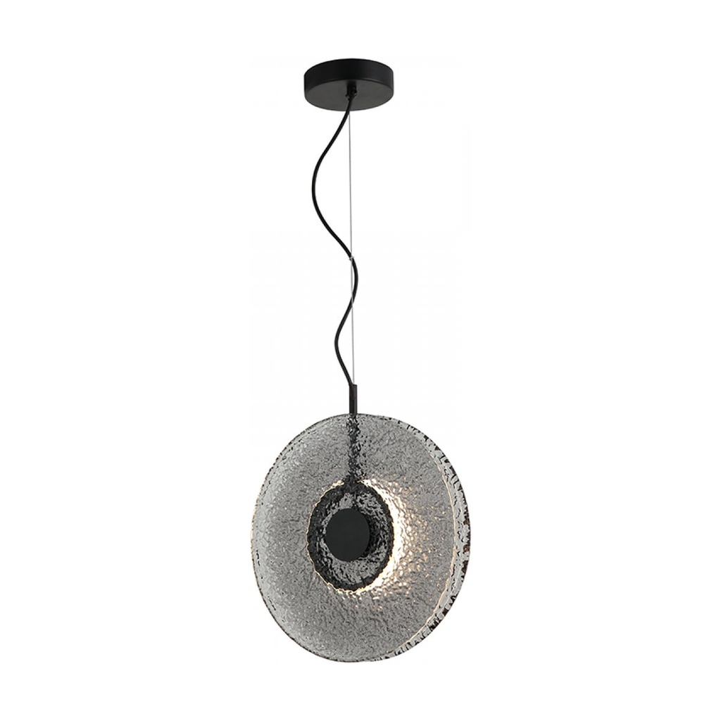 PENDANT LED LIGHT 11W 3000K METAL-GLASS, BLACK-SMOKED GREY