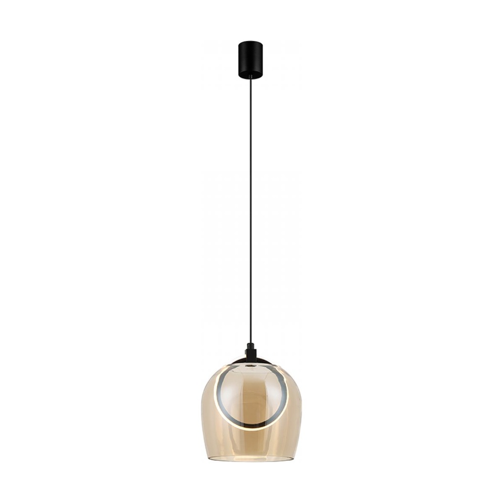 PENDANT LED LIGHT 6W 3000K METAL-SILICON-GLASS,BLACK-CHAMPAGNE