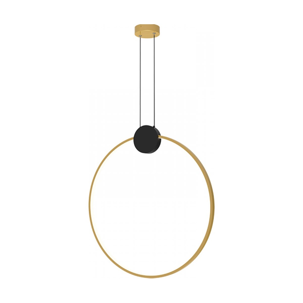 PENDANT LED LIGHT 24W 3000K ALUMINIUM-SILICON,BLACK-GOLD RING