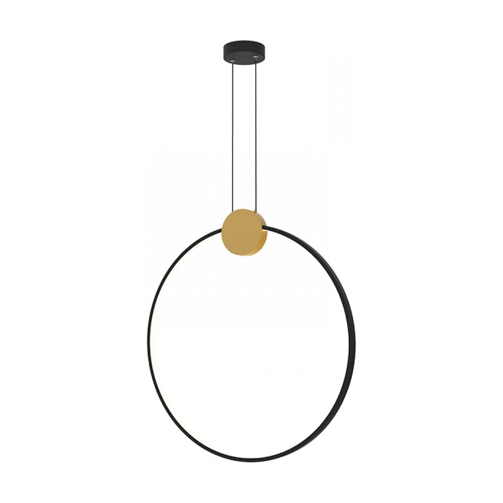 PENDANT LED LIGHT 24W 3000K ALUMINIUM-SILICON,GOLD-BLACK RING