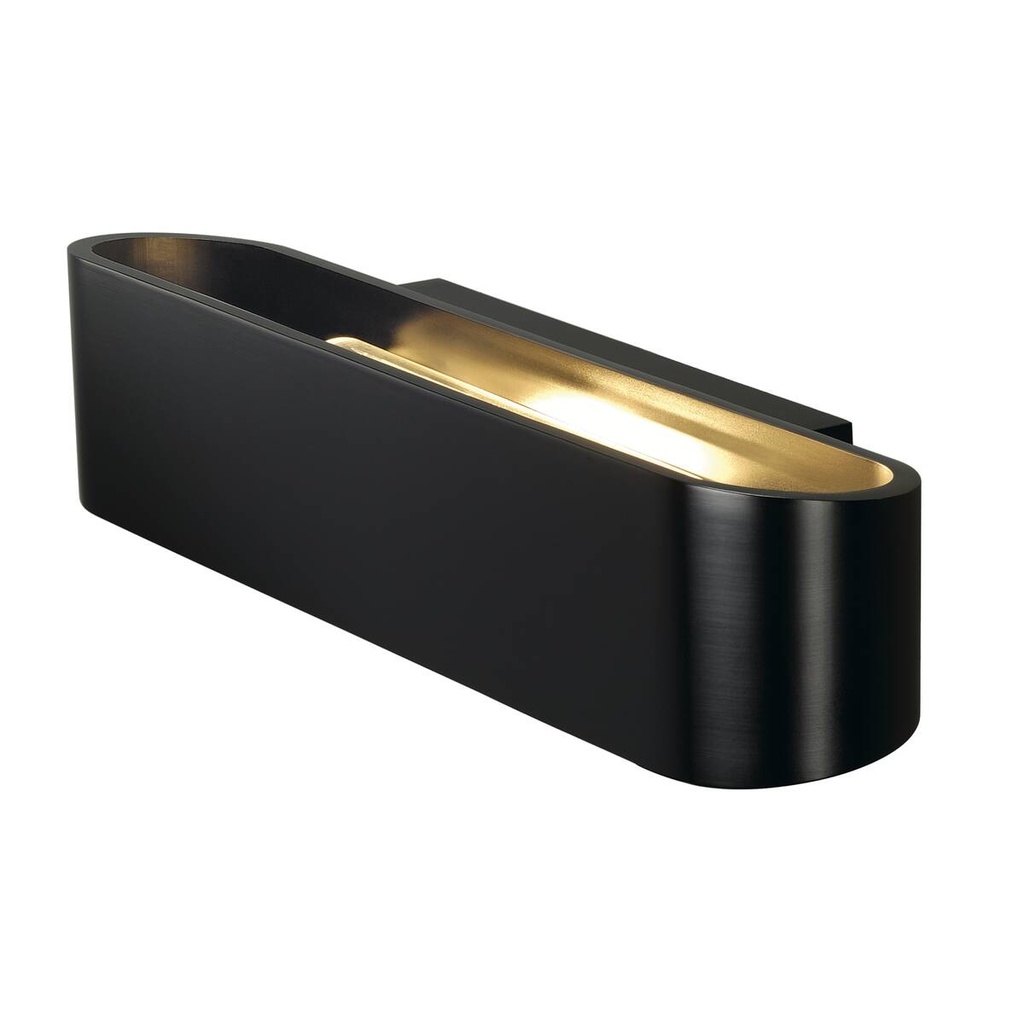 Applique OSSA 300, QT-DE12, ovale, up/down, noire, max. 120 W, 30 x 8 x 6,5 cm (Lxlxh)