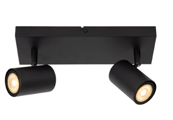 AMIGO Spot plafond-Noir-2xGU10-40W-Métal