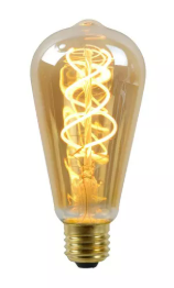 Lucide ST64 - Ampoule filament - Ø 6,4 cm - LED Dim. - E27 - 1x4,9W 2200K - Ambre