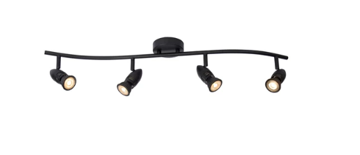 CARO Spot plafond-Noir-4xGU10-5W-Métal