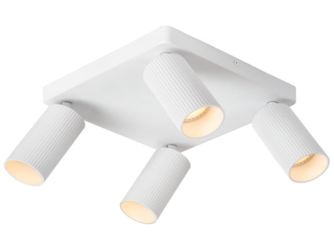 CLUBS Spot plafond-Blanc-4xGU10-40W-Alumin.