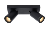 TAYLOR Spot plafond SdBain-Noir-LED Dimm.-2xGU10