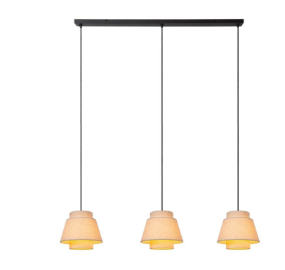 TRIBUTE Suspension-Crème-3xE27-40W-Tissu