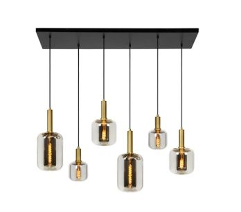 JOANET Suspension-Fumé-6xE27-40W-Verre