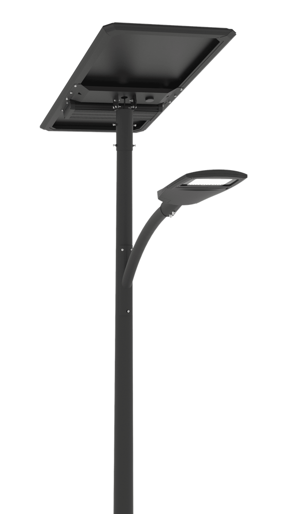 [SSLXPRO 9K 235 Wc]   Module solaire Monocristallin Technologie TOP CON : 235 Wc orientable à 360° incliné à 30 degrés /  Batterie LIFEPO4 : 922 Wh / Système intelligent de gestion D4I / Nœud Zhagha D4I de gestion à Distance / Decteur de présence Zhaga D4I en option fixation sous le luminaire / 1 luminaire   