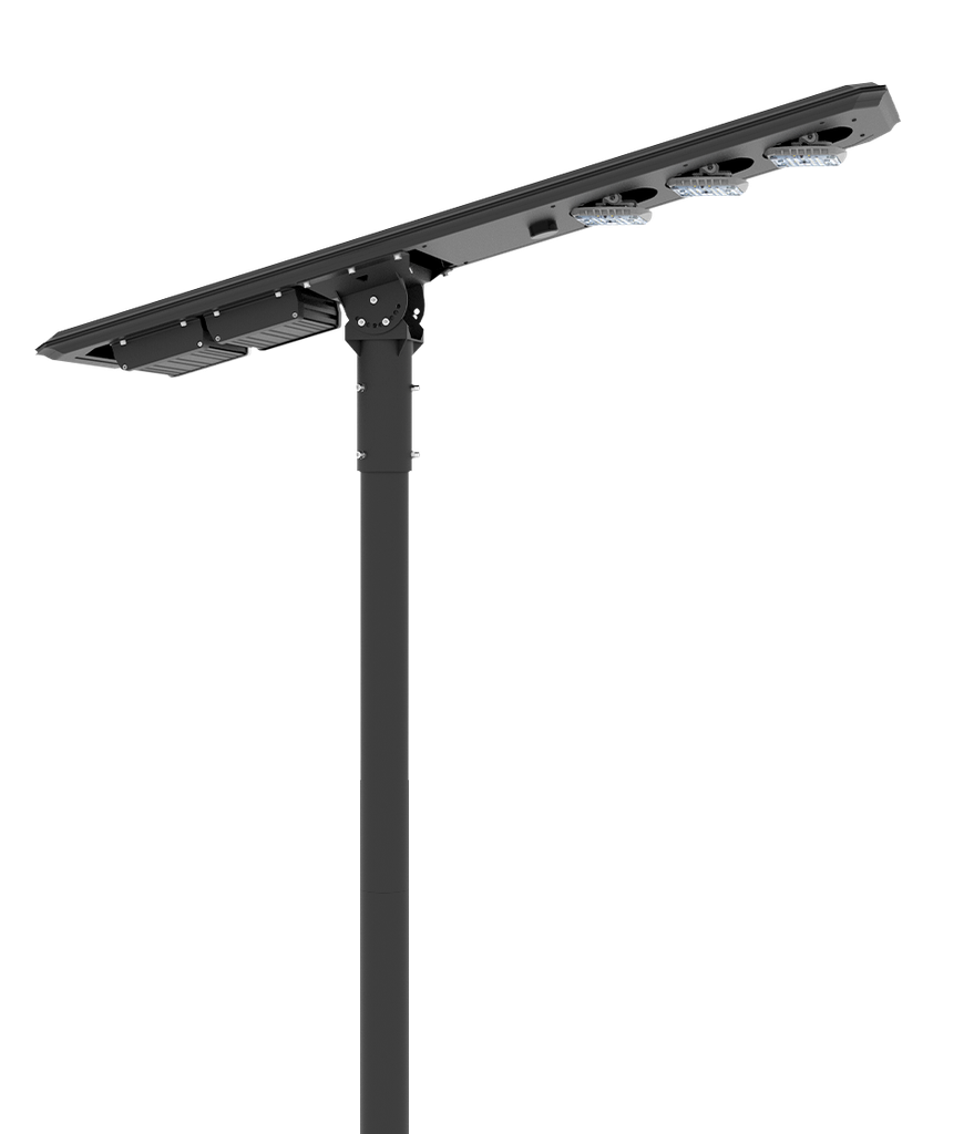 [AOSPRO +9K T1 2700K]  Module solaire monocritallin Technologie TOP CON inclinable de 0 à 15° : 104 Wc / Batterie LIFEPO4 : 538 Wh / Module LED inclinable vers l'avant et l'arrière / Système intelligent de gestion D4I / Detecteur de présence Radar + PIR / Nœud Zhagha D4I de gestion à Distance  