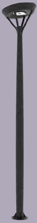 [KONOS + 360° 2700K]  Tête de mât avec Module solaire monocritallin Technologie TOP CON incliné à 12° orientable à 360° : 45 Wc / Batterie LIFEPO4 : 320 Wh / Système intelligent de gestion D4I/  Detecteur de présence Radar + PIR 