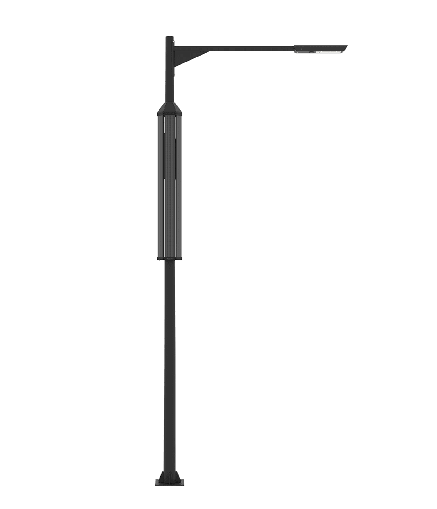 [COLARSUN 20]  1 Module solaire Monocristallin Technologie TOP CON fixation autour du mât : 145 Wc /  Batterie LIFEPO4 : 420 Wh / Système intelligent de gestion D4I / Nœud Zhagha D4I de gestion à Distance / Decteur de présence Zhaga D4I en option fixation sous le luminaire    