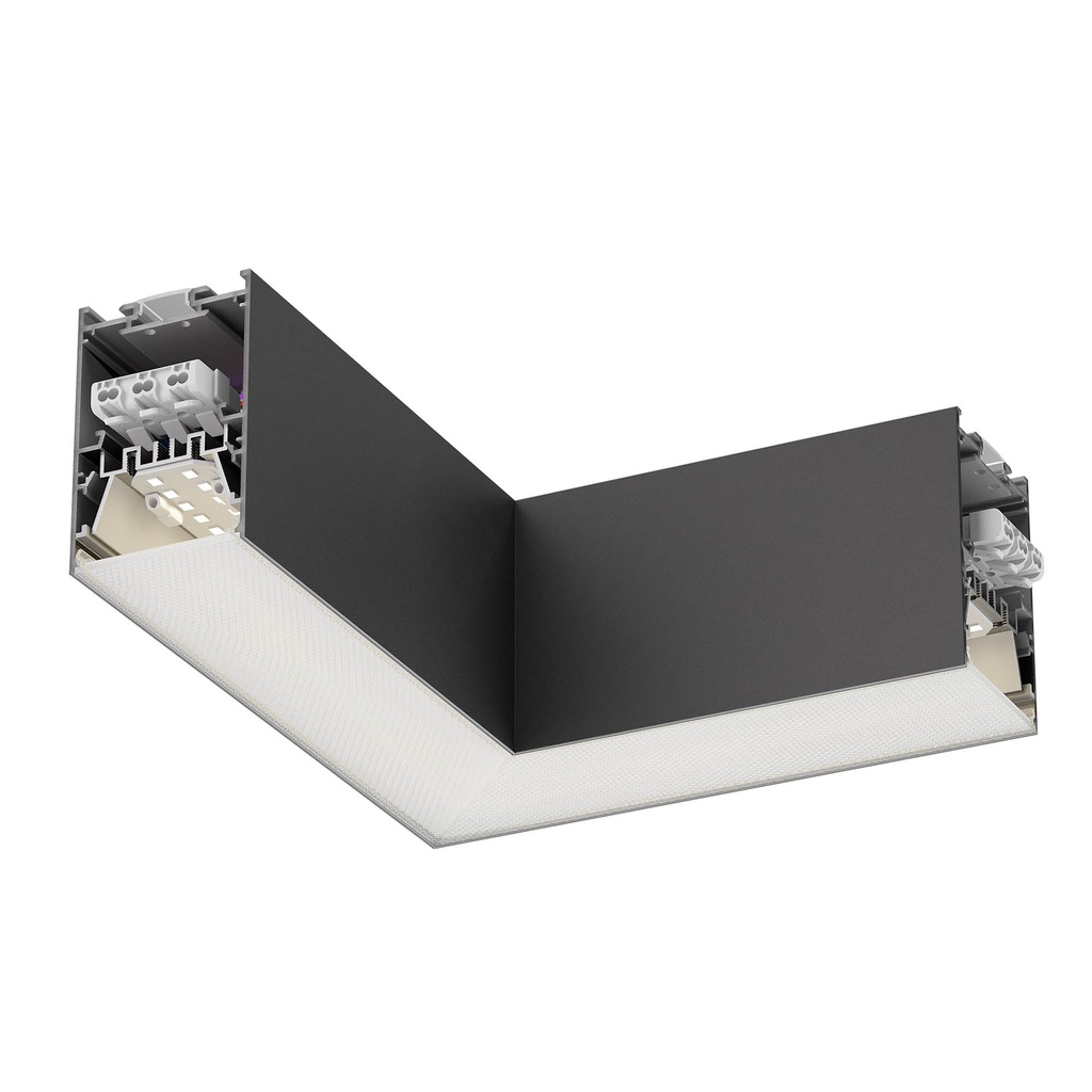 XROPE UGR SURF./SUSP. L-shape CONNECTOR 9W 220-240V AC 3000K UGR<19 CRI.90 IP40 80dgr SBK (5.1.2)