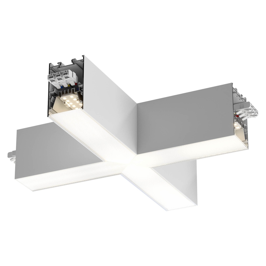 XROPE UGR SURF./SUSP. X-shape CONNECTOR 18W 220-240V AC 4000K UGR<19 CRI.90 IP40 80dgr SWH (5.1.2)