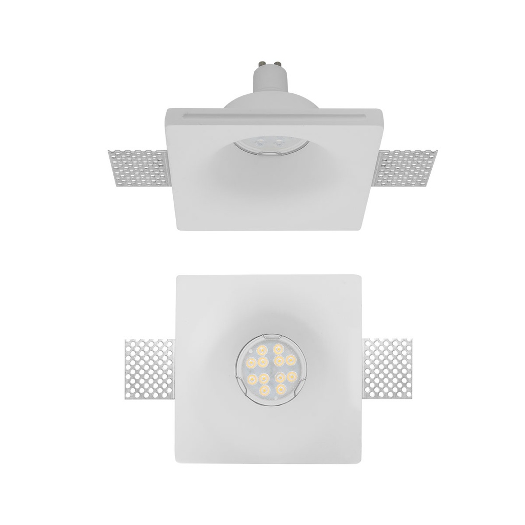 XGESS MINI TRIM. REC. SQ. SPOT GU10/PAR16 1x50W max. 230V AC 130x130 mm IP20 GP WH (5.1.1)