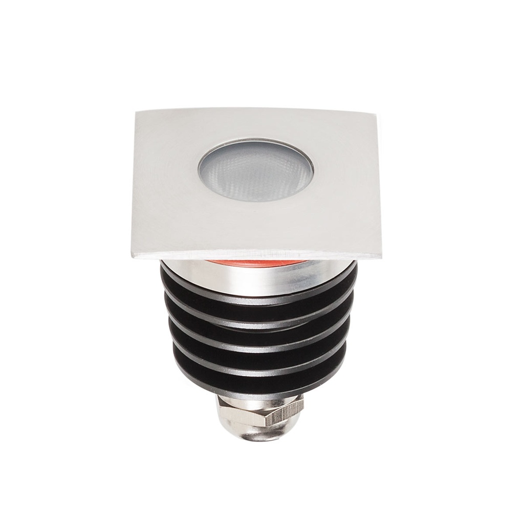 XGROUND GRND. SQ. REC. FITTING 1x3W 24V DC 3000K CRI.80 IP67 45° SS (5.1.2)