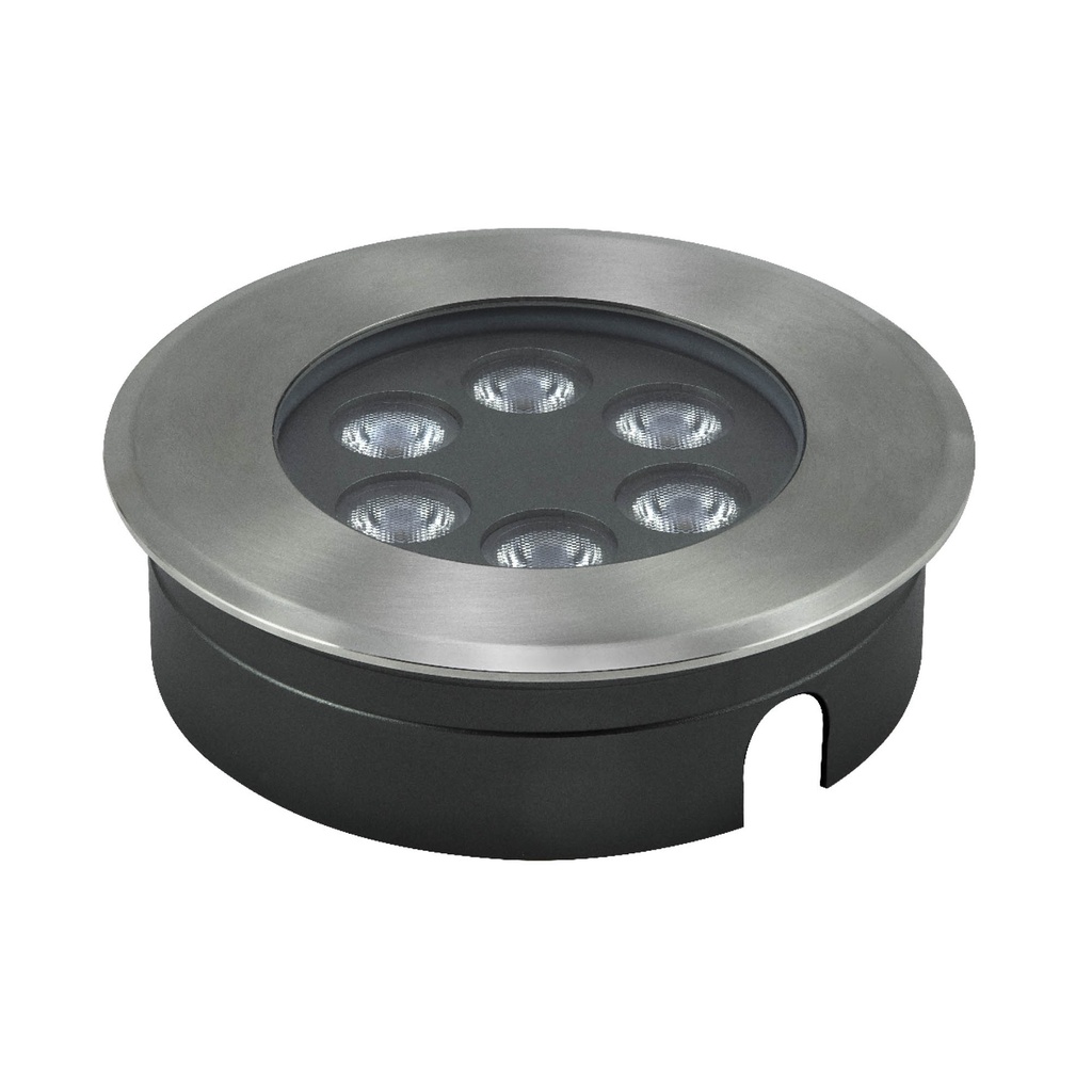 XGROUND GRND. RND. REC. FITTING 6X1.5W 24 DC 3000K CRI.80 IP67 43grd (5.1.2)