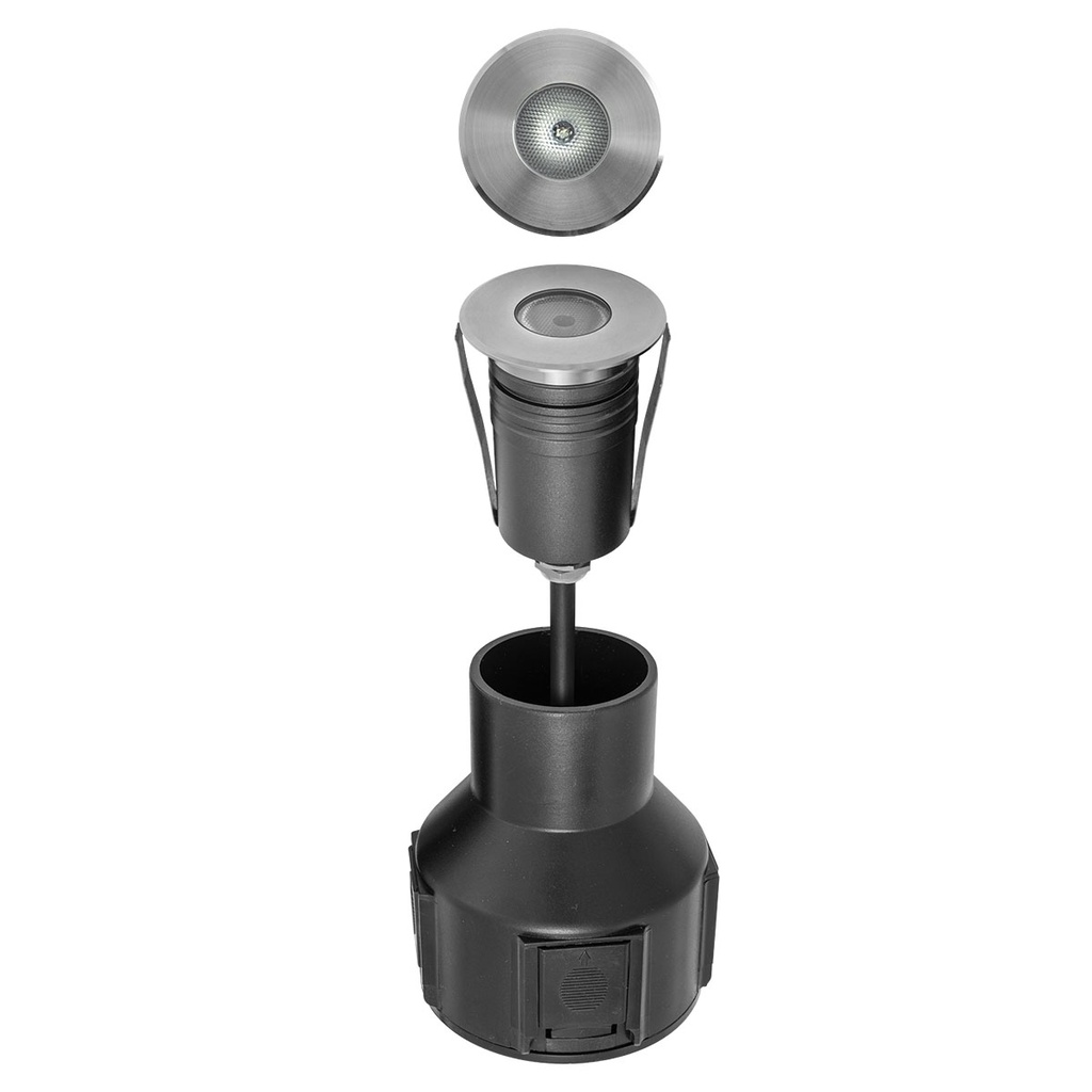 XGROUND RGB REC. FIXTURE 1x3W 12V DC RGB fi.54 mm IP67 40° SS (5.1.2)