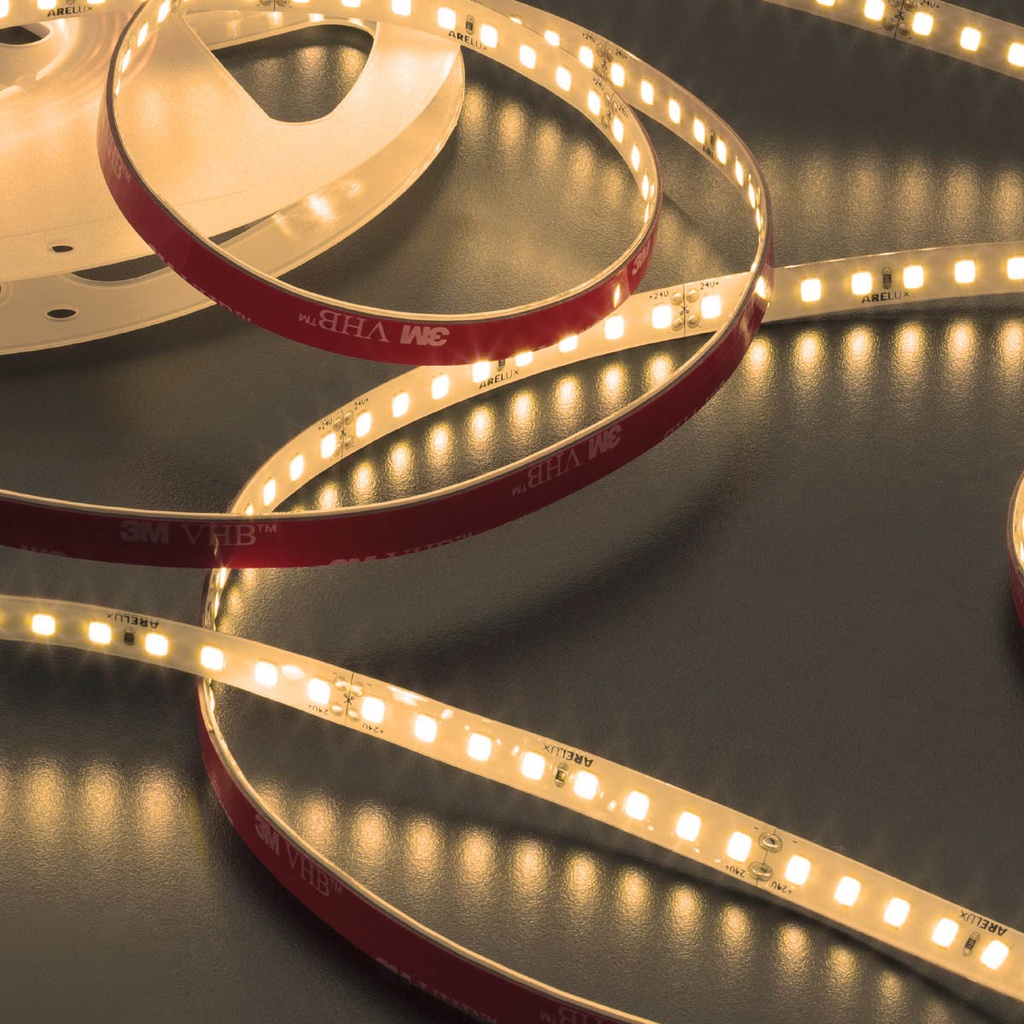 XRIBO IP66 5m/reel LEDS STRIP 12W/m 128 LED/m 24V DC 2700K CRI.80 >115° (5.1.2)