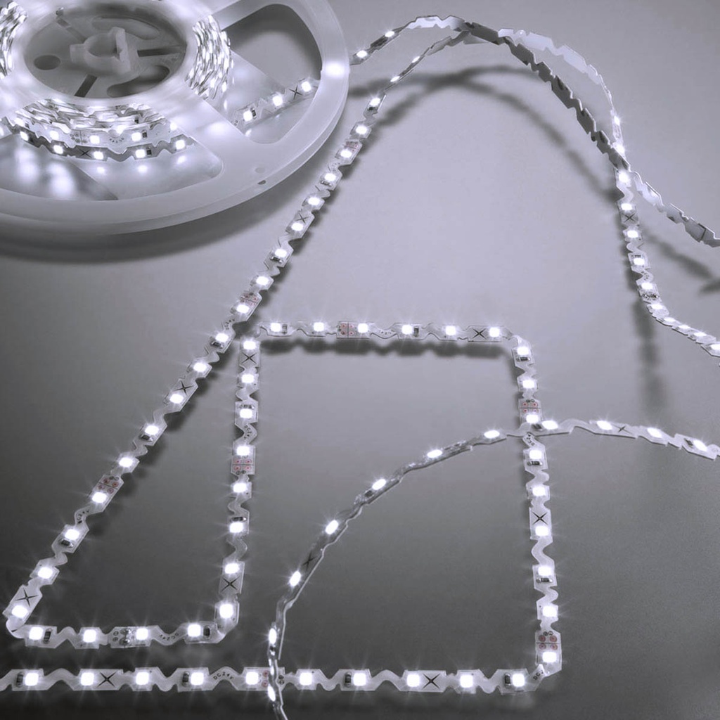 XRIBO ZIGZAG 5m/reel IP65 LEDS STRIP 72W/5m 72LED/m 24V DC 6000K CRI.80 >115° (5.1.2)