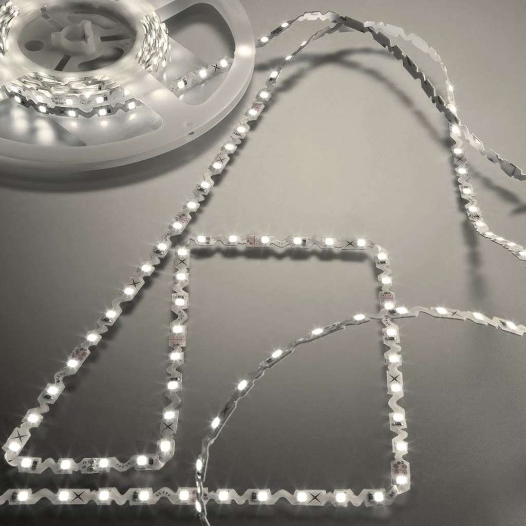 XRIBO ZIGZAG 5m/reel IP65 LEDS STRIP 72W/5m 72LED/m 24V DC 4000K CRI.80 >115° (5.1.2)