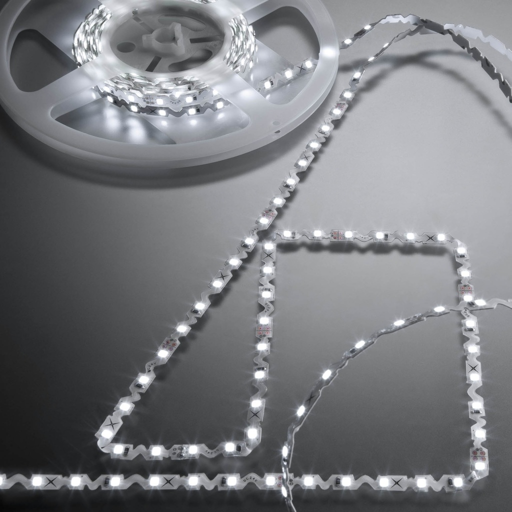 XRIBO IP65 ZIGZAG 15m/reel LEDS STRIP 5.5W/m 78LED/m 48V DC 3000K CRI.90 >115dgr (5.1.2)