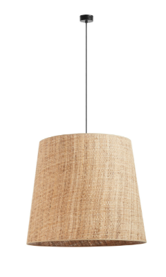 Suspension THAIS Large E27 Noir Rafia Bali