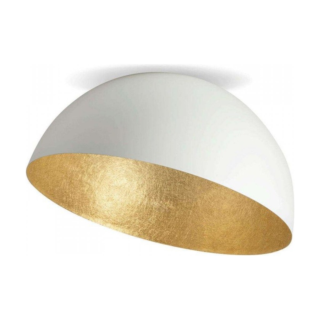 CEILING LAMP E27 MAX 40W METAL WHITE-GOLDEN LEAF 