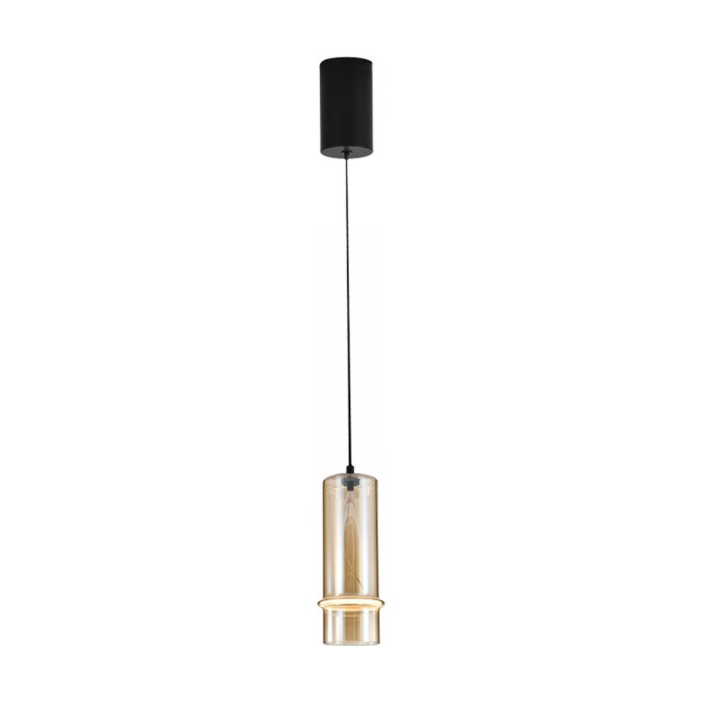 PENDANT LED LIGHT 6W 3000K SANDY BLACK - CHAMPAGNE GLASS 