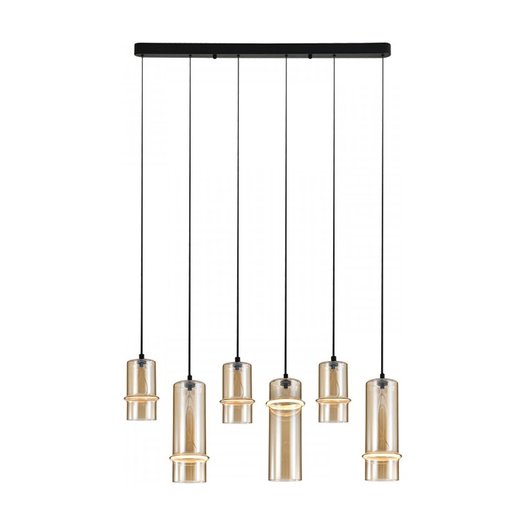 PENDANT LED  LINE LIGHT 26W 3000K SANDY BLACK - CHAMPAGNE GLASS 