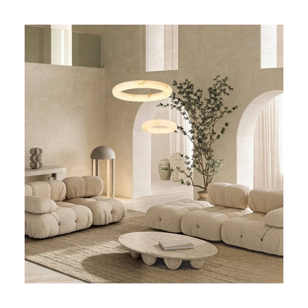 ROUND PENDANT LED LIGHT 45W 3000K TRIAC ALABASTER - BRASS
