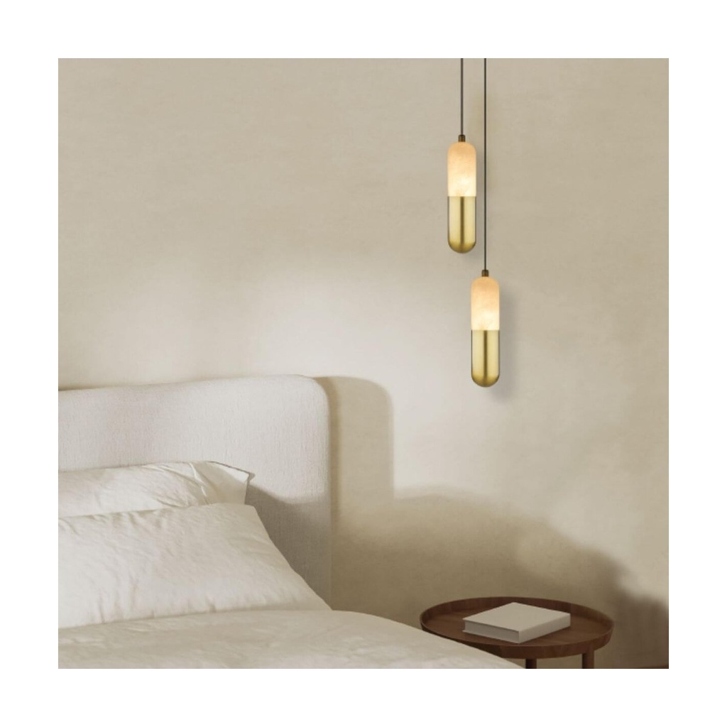 PENDANT LED LIGHT 7W 3000K TRIAC ALABASTER - BRASS